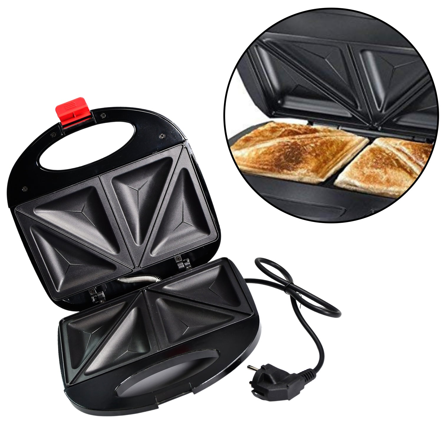 2819 Sandwich Maker Makes Sandwich Non-Stick Plates| Easy to Use with Indicator Lights DeoDap 2819 Sandwich Maker Makes Sandwich Non-Stick Plates| Easy to Use with Indicator Lights DeoDap